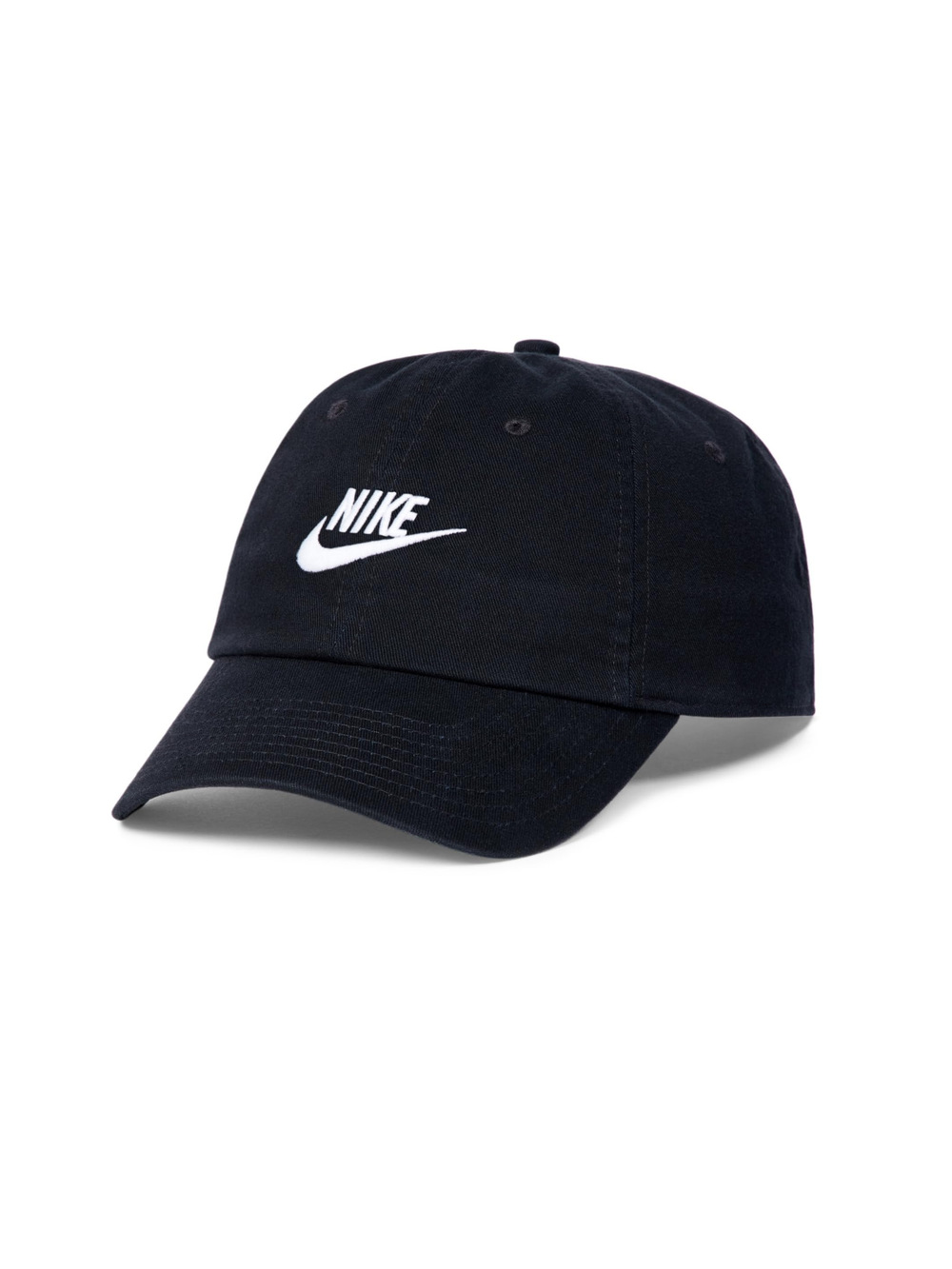 Unisex Adult Club Unstructured Futura Wash Cap Hat | Black, White | Size M-L